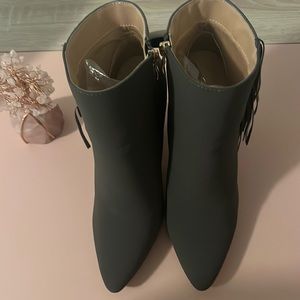 Gray Fringe Heeled Boots